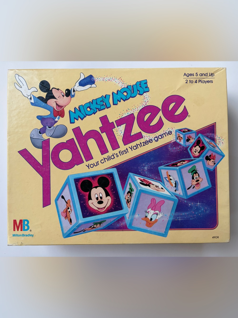 Mickey Mouse Yahtzee - Kids Board Game (Yellow, Pink, Blue)
